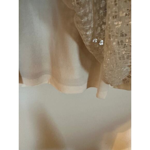 Calvin Klein Size 10 Cream Gold Sequin Tank Mini Dress Cocktail Party Birthday - Picture 6 of 10